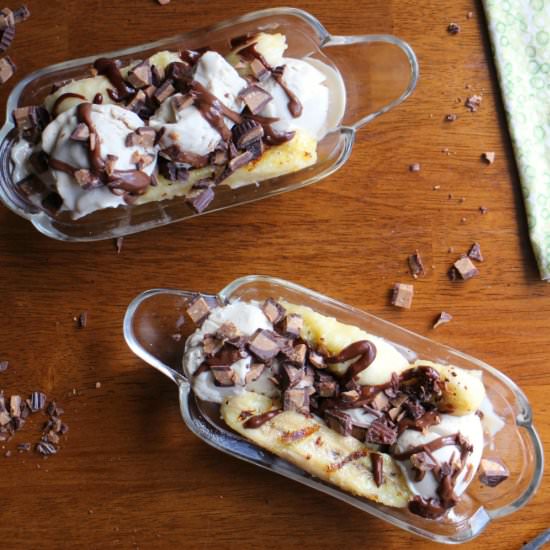 Grilled banana splits