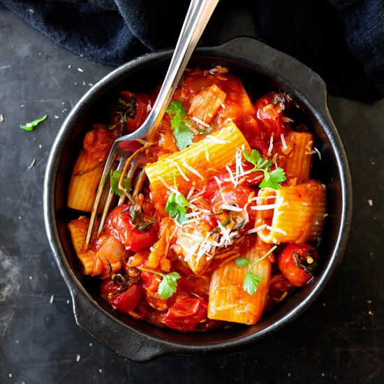 Roasted Peppers and Tuna Pasta