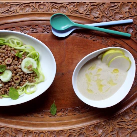 Lentil Salad & Pear Soup