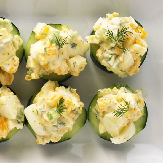 Egg Salad Cucumber Canapé