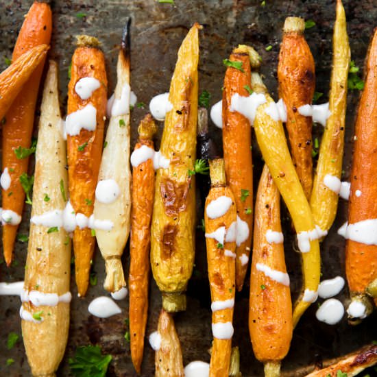 Roasted Carrots with Tahini Sauce