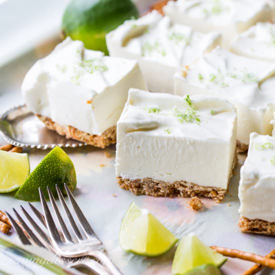 Creamy Margarita Pretzel Bars