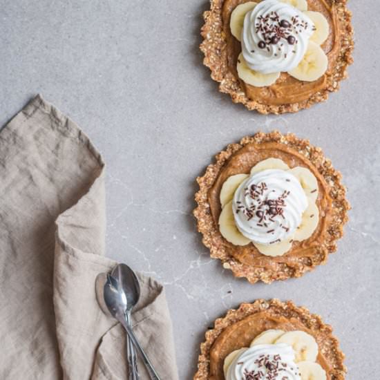 Raw Peanut Butter Banoffee Tarts