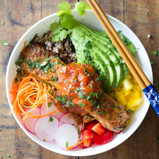 Cooked Salmon Poke Bowl