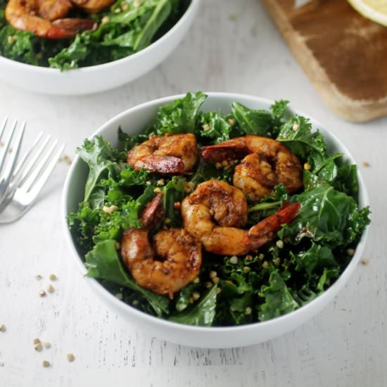 Chili Garlic Shrimp and Kale Salad