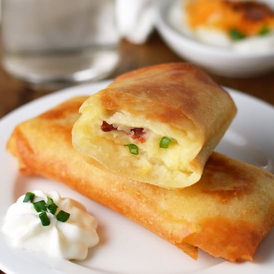 Loaded Potato Spring Rolls