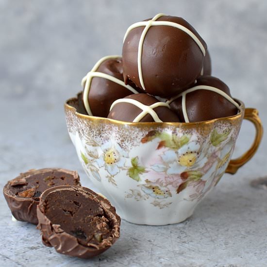 Hot Cross Bun Chocolate Truffles