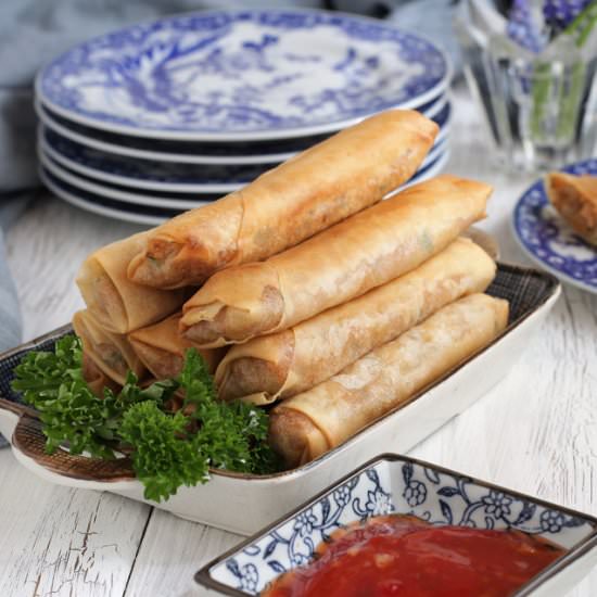 Cheesy Spicy Tuna Spring Rolls