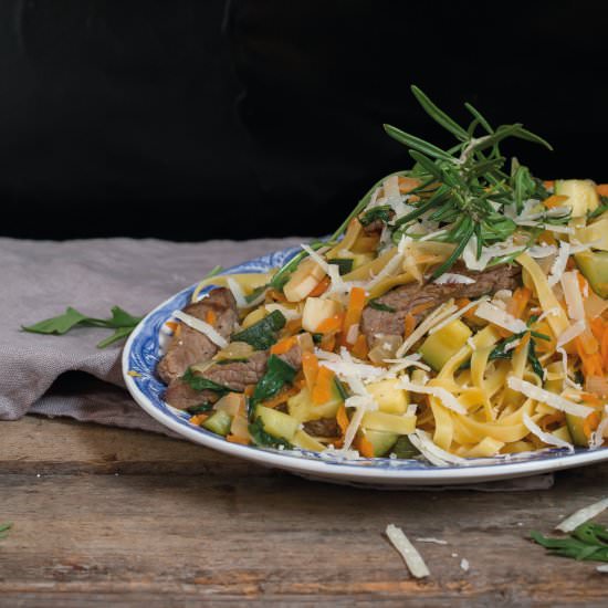 Linguine with Steak and Arugula