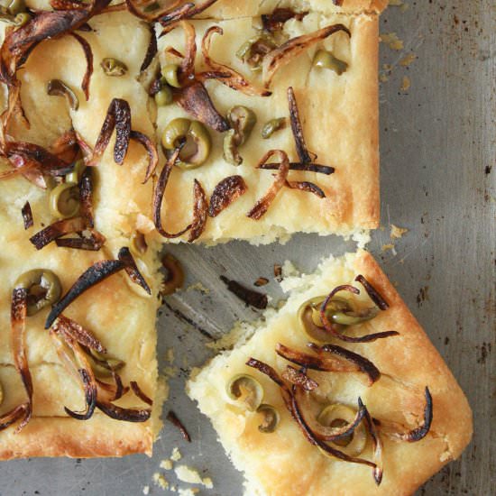 Caramelised Onion & Olive Focaccia