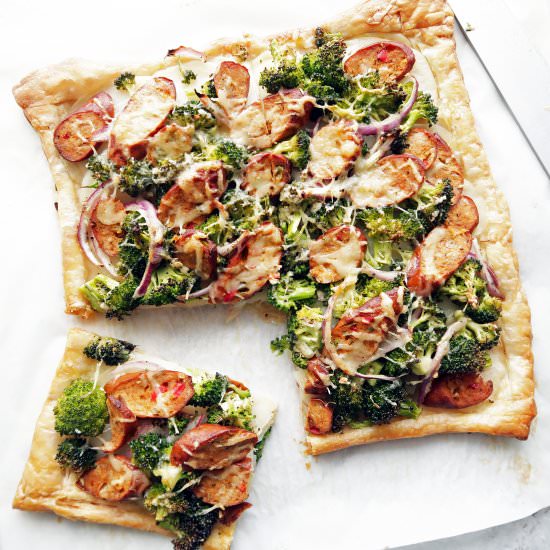 Broccoli Potato Sausage Tart