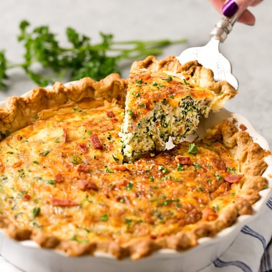 Basic Cheesy Spinach Quiche