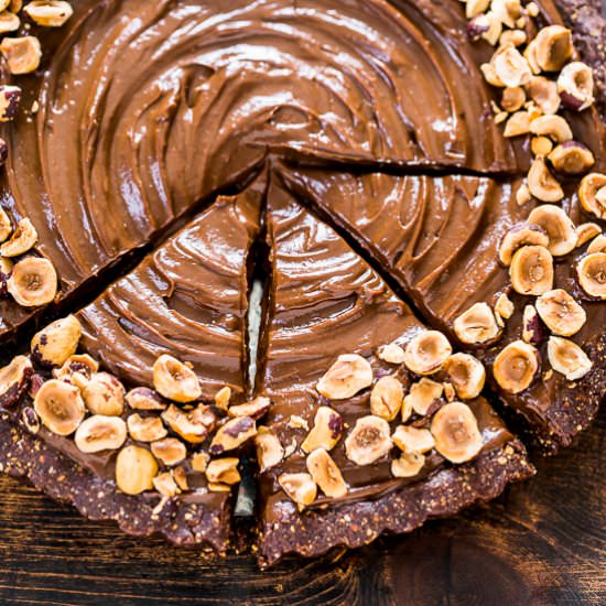 Vegan Chocolate Hazelnut Tart