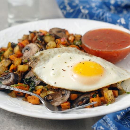 Two Potato Hash with Mushrooms