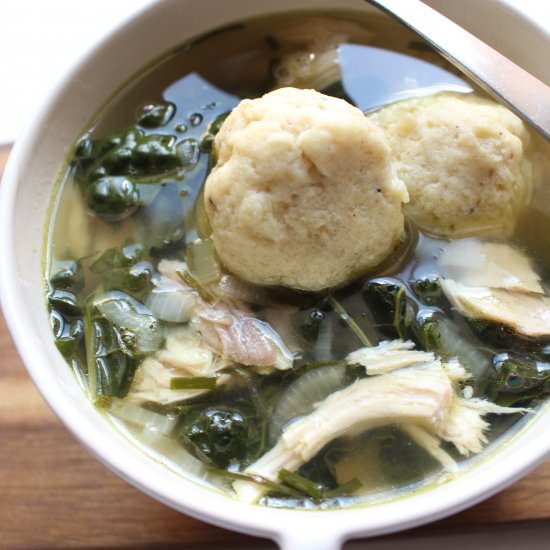 Green Matzo Ball Chicken Soup