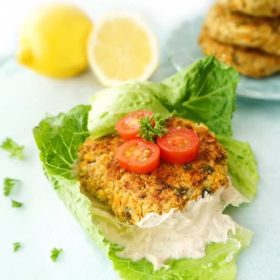 Lemony Falafel Burgers