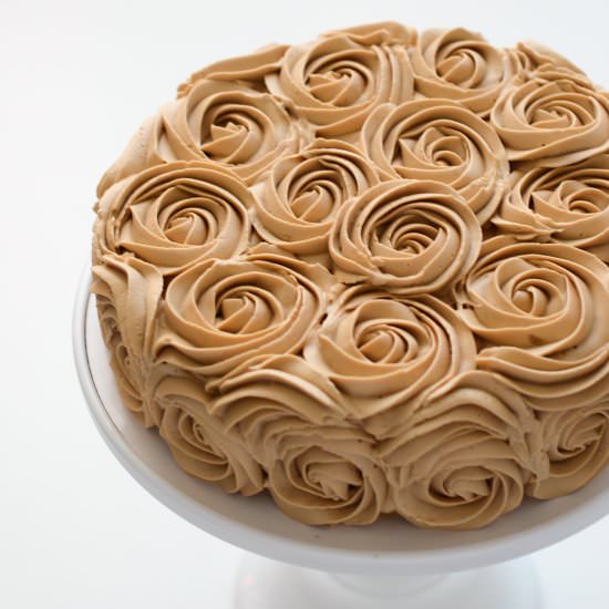 Coffee Chiffon Rose Cake