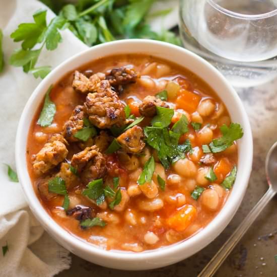 Vegan Bean with Bacon Soup