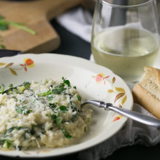 Creamy Lemon Spinach Risotto
