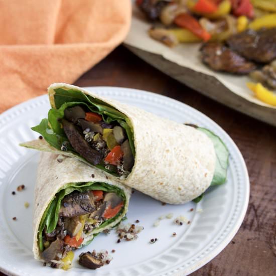 Balsamic Mushroom Veggie Wraps