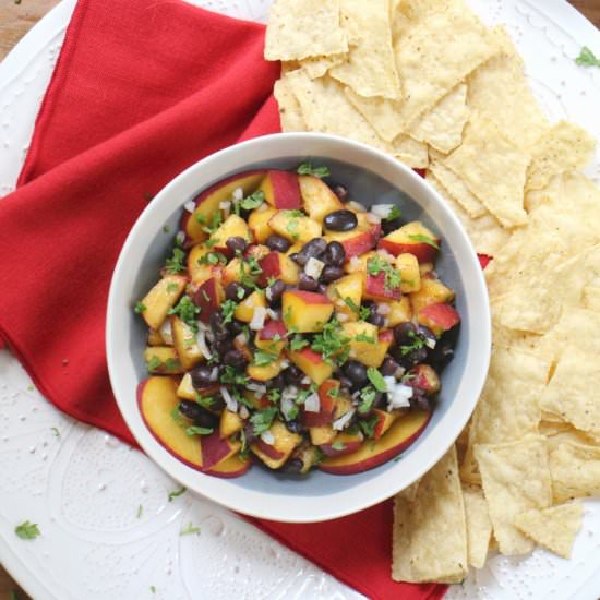 Peach & black bean salsa
