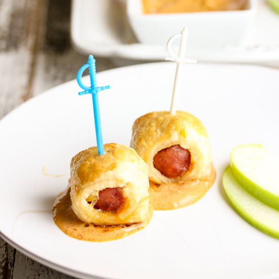 Cheddar Puff Pastry Bratwurst Bites