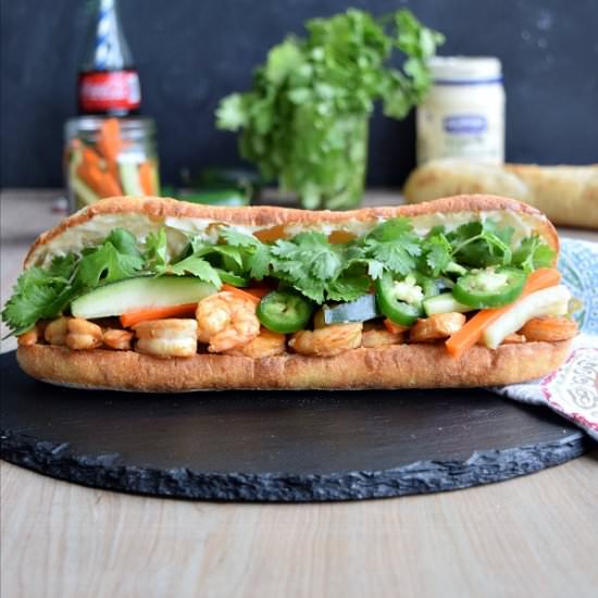 Shrimp Banh Mi with Pickled Veggies