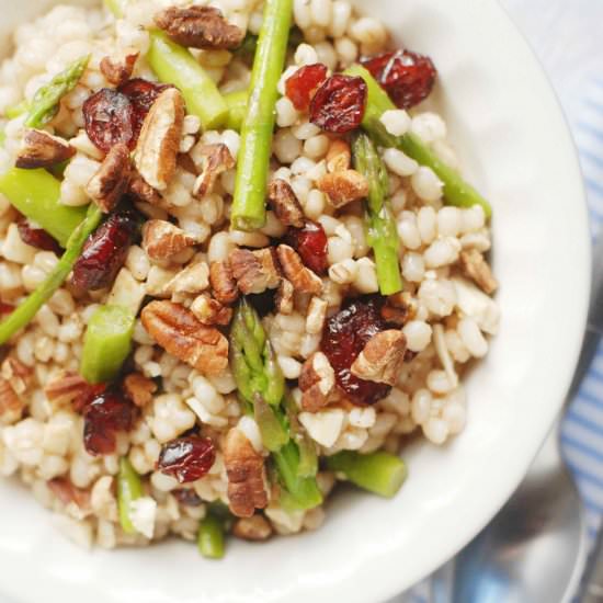 Balsamic Asparagus Barley Bowls