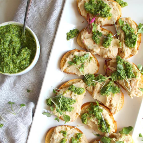 White Bean Pesto Crostini