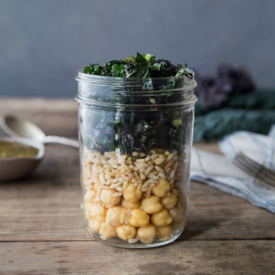 Chickpea, Brown Rice, & Kale Salad