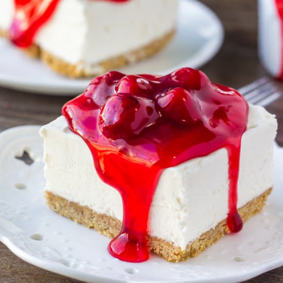 No Bake Cherry Cheesecake Bars