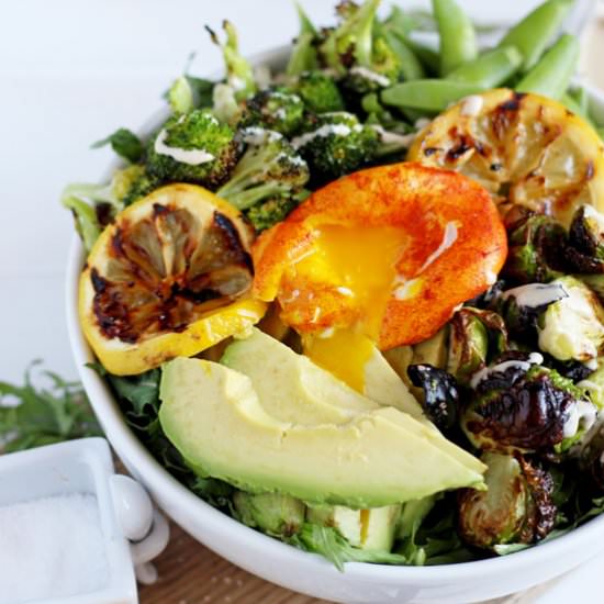 Healthy Spring Green Salad + Egg