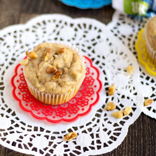 Eggless Apple Walnut Muffins