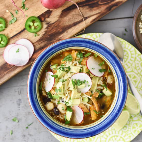 Slow Cooker Chicken Pozole