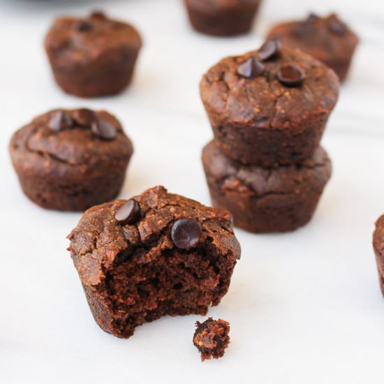 Flourless Chocolate Peanut Butter Muffins