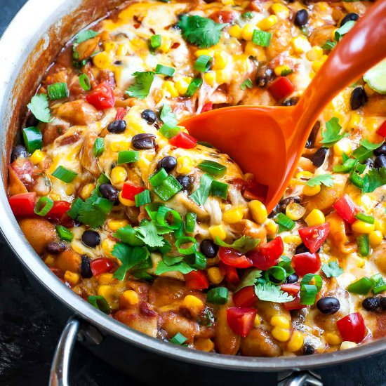 Healthy One Pot Enchilada Pasta