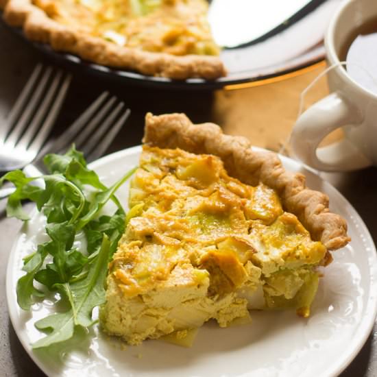 Vegan Potato Leek Quiche