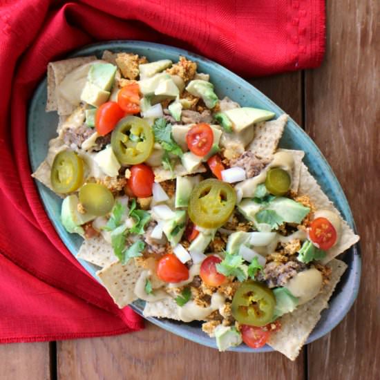 Breakfast Nachos with Cashew Queso