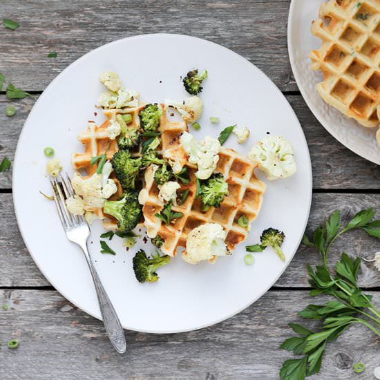 Savory Waffles with Roasted Veggies