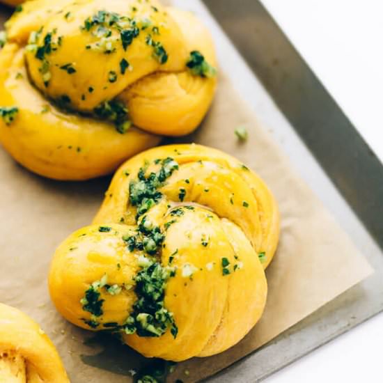 Sweet Potato Garlic Knots