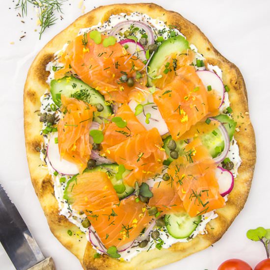 Everything Spring Salmon Pizza