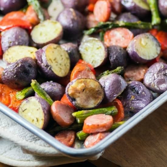 Sheet Pan Potatoes and Sausage