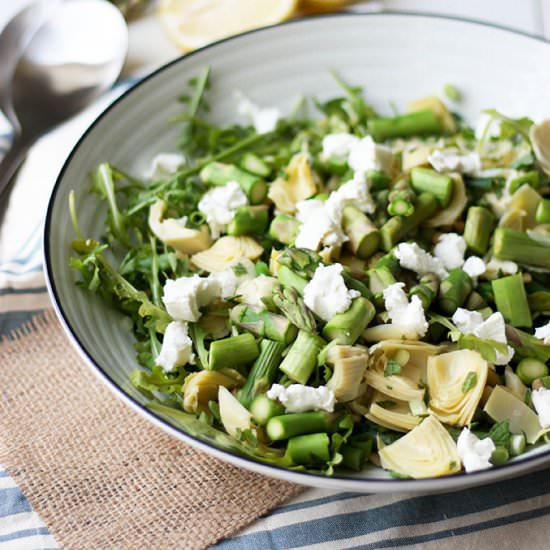 Artichoke, Bean & Goat Cheese Salad