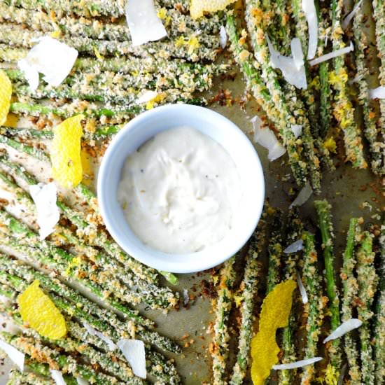Panko Parmesan Asparagus Fries