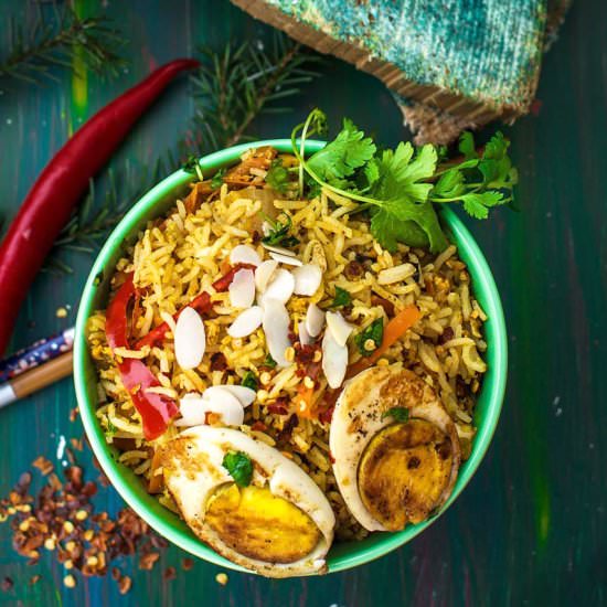 Indian Style Triple Egg Fried Rice