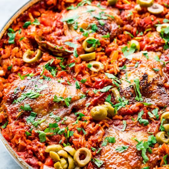 One Pot Spanish Chicken and Rice