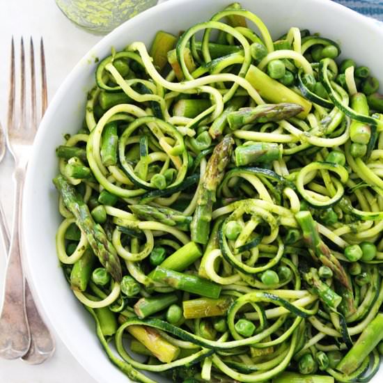 Zucchini Noodles with Asparagus
