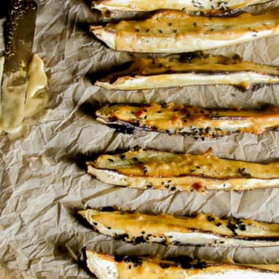 Eggplant with Creamy Tahini-Miso