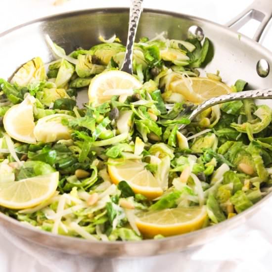 Warm Lemony Brussels Sprouts Salad