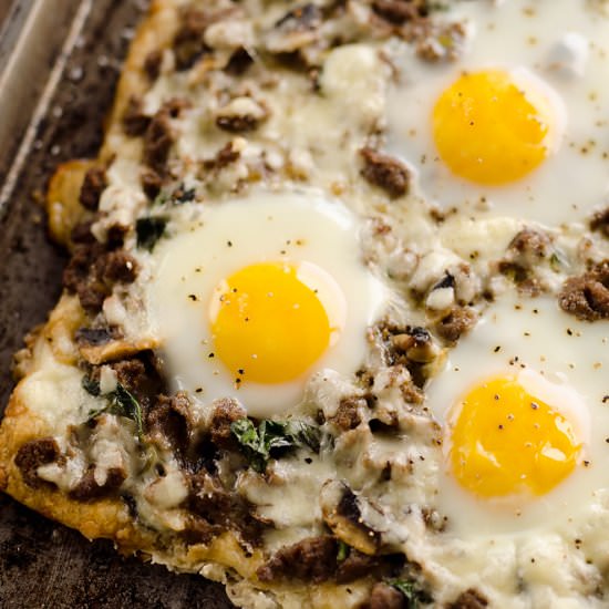 Turkey Sausage Breakfast Pizza